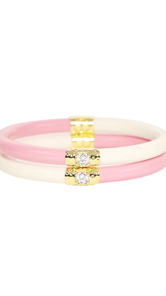 Budha Girl Pink/Ivory Yin and Yang All Season Bangles for Kids